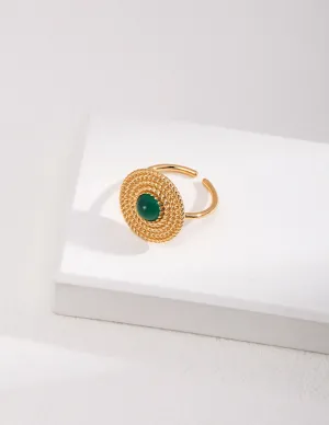 Vintage Disc Chrysoprase Ring