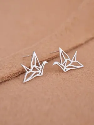 Whispering Wings Origami Crane Earrings