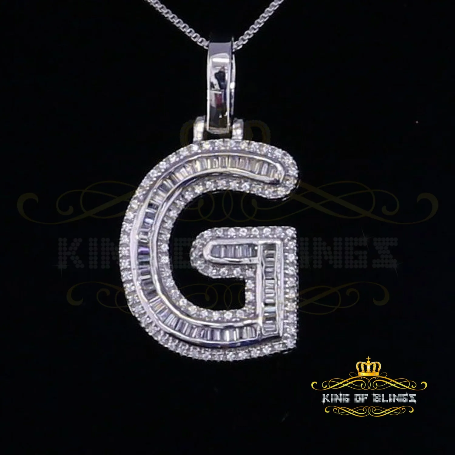 White Beautiful Custom intial Pendant Gift all Occasion Silver Cubic Zirconia