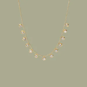 Women's Dangle Bezel Diamond Simulants Necklace